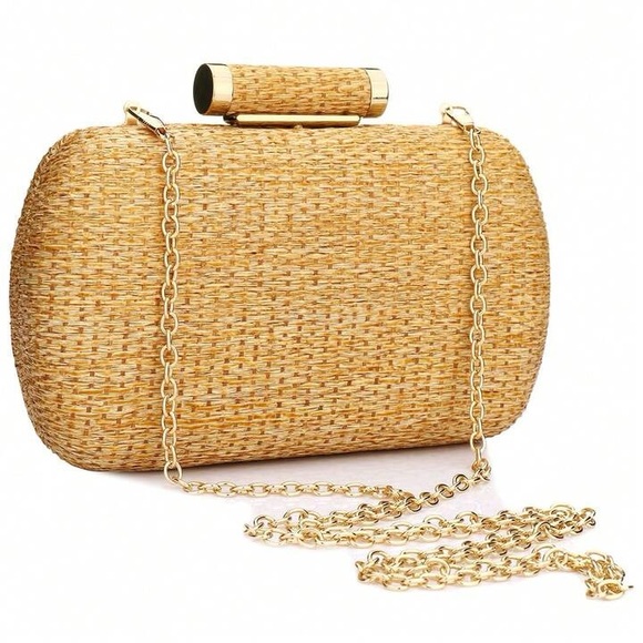 Wicker Straw Tan Clutch Bag - Picture 2 of 6